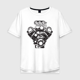 Мужская футболка хлопок Oversize с принтом v8 в Екатеринбурге, 100% хлопок | свободный крой, круглый ворот, “спинка” длиннее передней части | muscle | usa | v8 | авто | автомобильный | америка | в8 | двигатель | масл | мотор | мощность | мускул | нагнетатель | сша | техника
