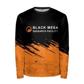 Мужской лонгслив 3D с принтом BLACK MESA (Half-Life) в Екатеринбурге, 100% полиэстер | длинные рукава, круглый вырез горловины, полуприлегающий силуэт | black | counter | csgo | freeman | gordon | half | half life | halflife | lambda | life | logo | mesa | portal | strike | xen | гордон | контр | лайф | лого | портал | символ | страйк | фримен | халф | халф лайф | халфлайф