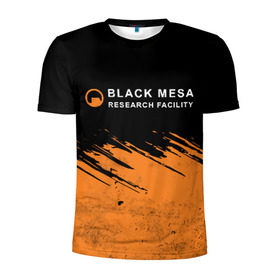 Мужская футболка 3D спортивная с принтом BLACK MESA (Half-Life) в Екатеринбурге, 100% полиэстер с улучшенными характеристиками | приталенный силуэт, круглая горловина, широкие плечи, сужается к линии бедра | Тематика изображения на принте: black | counter | csgo | freeman | gordon | half | half life | halflife | lambda | life | logo | mesa | portal | strike | xen | гордон | контр | лайф | лого | портал | символ | страйк | фримен | халф | халф лайф | халфлайф