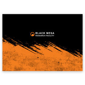 Поздравительная открытка с принтом BLACK MESA (Half-Life) в Екатеринбурге, 100% бумага | плотность бумаги 280 г/м2, матовая, на обратной стороне линовка и место для марки
 | black | counter | csgo | freeman | gordon | half | half life | halflife | lambda | life | logo | mesa | portal | strike | xen | гордон | контр | лайф | лого | портал | символ | страйк | фримен | халф | халф лайф | халфлайф