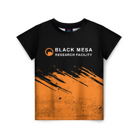 Детская футболка 3D с принтом BLACK MESA (Half-Life) в Екатеринбурге, 100% гипоаллергенный полиэфир | прямой крой, круглый вырез горловины, длина до линии бедер, чуть спущенное плечо, ткань немного тянется | black | counter | csgo | freeman | gordon | half | half life | halflife | lambda | life | logo | mesa | portal | strike | xen | гордон | контр | лайф | лого | портал | символ | страйк | фримен | халф | халф лайф | халфлайф
