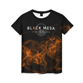 Женская футболка 3D с принтом HALF-LIFE - Black Mesa: XEN в Екатеринбурге, 100% полиэфир ( синтетическое хлопкоподобное полотно) | прямой крой, круглый вырез горловины, длина до линии бедер | black | counter | csgo | freeman | gordon | half | half life | halflife | lambda | life | logo | mesa | portal | strike | xen | гордон | контр | лайф | лого | портал | символ | страйк | фримен | халф | халф лайф | халфлайф