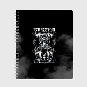 Тетрадь с принтом Burzum в Екатеринбурге, 100% бумага | 48 листов, плотность листов — 60 г/м2, плотность картонной обложки — 250 г/м2. Листы скреплены сбоку удобной пружинной спиралью. Уголки страниц и обложки скругленные. Цвет линий — светло-серый
 | burz | burzum | byelobog | cymophane | darkthrone | deathlike silence | mayhem | misanthropy | old funeral | блэк метал | бурзум | бурзун | варг викернес | дарк эмбиент | метал | тьма