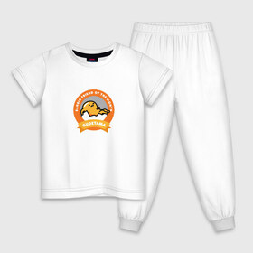 Детская пижама хлопок с принтом Гудетама в Екатеринбурге, 100% хлопок |  брюки и футболка прямого кроя, без карманов, на брюках мягкая резинка на поясе и по низу штанин
 | gudetama | гудетама