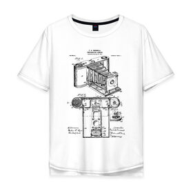 Мужская футболка хлопок Oversize с принтом Photographic Camera Patent в Екатеринбурге, 100% хлопок | свободный крой, круглый ворот, “спинка” длиннее передней части | patent | идея | история | камера | патент | разработка | фотик | фотоаппарат | фотограф | чертеж | чертежи