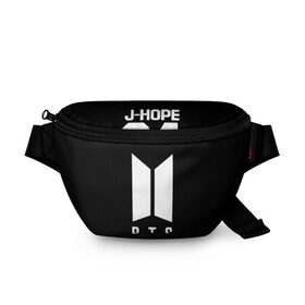 Поясная сумка 3D с принтом BTS J-HOPE в Екатеринбурге, 100% полиэстер | плотная ткань, ремень с регулируемой длиной, внутри несколько карманов для мелочей, основное отделение и карман с обратной стороны сумки застегиваются на молнию | bangtan boys | bt21 | bts | бтс