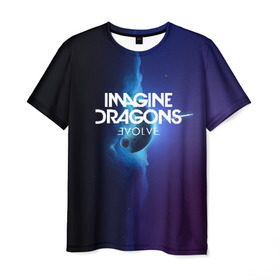 Мужская футболка 3D с принтом IMAGINE DRAGONS в Екатеринбурге, 100% полиэфир | прямой крой, круглый вырез горловины, длина до линии бедер | evolve | id | imagine dragons | драконы | ид