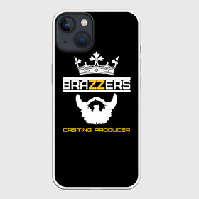 Чехол для iPhone 13 с принтом Brazzers Casting producer в Екатеринбурге,  |  | adults | beard | brazzers | casting | crown | inscription | king | logo | movies | mustache | producer | studio | борода | кастинг | король | корона | логотип | надпись | продюсер | студия | усы | фильмы | царь