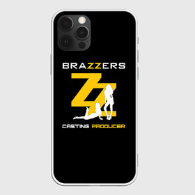 Чехол для iPhone 12 Pro с принтом Brazzers Casting-producer  в Екатеринбурге, силикон | область печати: задняя сторона чехла, без боковых панелей | adults | brazzers | casting | girls | inscription | logo | movies | producer | silhouette | studio | девушки | кастинг | логотип | надпись | продюсер | силуэт | студия | фильмы