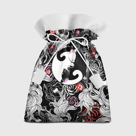 Подарочный 3D мешок с принтом Инь-Янь Котики в Екатеринбурге, 100% полиэстер | Размер: 29*39 см | Тематика изображения на принте: домашние животные | животные | инь янь | котики | милость | растение | цветы