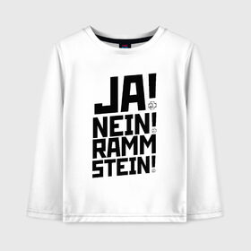 Детский лонгслив хлопок с принтом RAMMSTEIN (НА СПИНЕ) в Екатеринбурге, 100% хлопок | круглый вырез горловины, полуприлегающий силуэт, длина до линии бедер | Тематика изображения на принте: rammstein | рамштайн