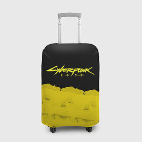 Чехол для чемодана 3D с принтом CYBERPUNK 2077 в Екатеринбурге, 86% полиэфир, 14% спандекс | двустороннее нанесение принта, прорези для ручек и колес | 