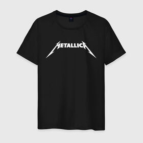 Мужская футболка хлопок с принтом METALLICA в Екатеринбурге, 100% хлопок | прямой крой, круглый вырез горловины, длина до линии бедер, слегка спущенное плечо. | Тематика изображения на принте: metallica | metallica logo | rock | метал группа | металл | металлика логотип | музыка | рок | трэш метал | хеви метал