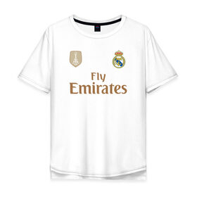 Мужская футболка хлопок Oversize с принтом Эден Азар 23 Реал Мадрид в Екатеринбурге, 100% хлопок | свободный крой, круглый ворот, “спинка” длиннее передней части | eden hazard | hazard | азар | реал | реал мадрид | футбол | эден азар