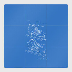 Магнитный плакат 3Х3 с принтом Patent - hocey в Екатеринбурге, Полимерный материал с магнитным слоем | 9 деталей размером 9*9 см | patent | зима | игра | идея | история | коньки | лёд | патент | разработка | сибирь | спорт | хокей | хоккей | чертеж | чертежи
