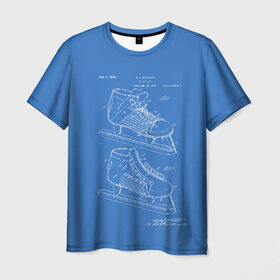 Мужская футболка 3D с принтом Patent - hocey в Екатеринбурге, 100% полиэфир | прямой крой, круглый вырез горловины, длина до линии бедер | patent | зима | игра | идея | история | коньки | лёд | патент | разработка | сибирь | спорт | хокей | хоккей | чертеж | чертежи