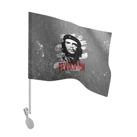 Флаг для автомобиля с принтом Че Гевара в Екатеринбурге, 100% полиэстер | Размер: 30*21 см | che | che guevara | cuba | ernesto guevara | guerrilla | revolution | viva la | viva la revolution | история | куба | партизан | революция | свобода | че | че гевара | чегевара