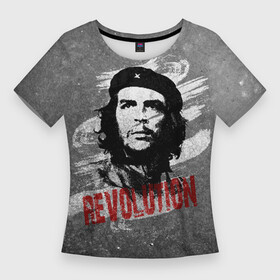 Женская футболка 3D Slim с принтом Че Гевара в Екатеринбурге,  |  | che | che guevara | cuba | ernesto guevara | guerrilla | revolution | viva la | viva la revolution | история | куба | партизан | революция | свобода | че | че гевара | чегевара
