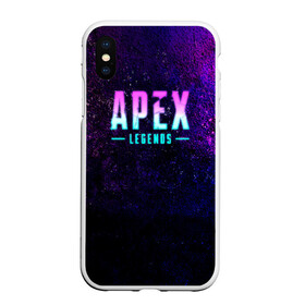 Чехол для iPhone XS Max матовый с принтом Apex Legends Neon logo в Екатеринбурге, Силикон | Область печати: задняя сторона чехла, без боковых панелей | apex | apex legends | bangalor | bloodhound | caustic | crypto | gibraltar | legends | lifeline | logo | mirage | neon | pathfinder | titanfall | watson | wraith | апекс | неон