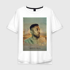 Мужская футболка хлопок Oversize с принтом Kendrick Lamar в Екатеринбурге, 100% хлопок | свободный крой, круглый ворот, “спинка” длиннее передней части | 