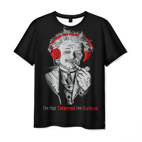 Мужская футболка 3D с принтом Альберт Эйнштейн в Екатеринбурге, 100% полиэфир | прямой крой, круглый вырез горловины, длина до линии бедер | albert einstein | biography | genius | history | physics | relativity | science | альберт эйнштейн | биография | гений | история | наука | относительность | физика