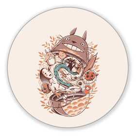 Коврик для мышки круглый с принтом My Neighbor Totoro в Екатеринбурге, резина и полиэстер | круглая форма, изображение наносится на всю лицевую часть | Тематика изображения на принте: anime | forest | meme | my neighbor | protectors | tokyo | totoro | аниме | гибли | иероглиф | манга | миядзаки | мой сосед | стиль | тоторо | фентези | хаяо | япония
