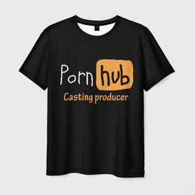 Мужская футболка 3D с принтом Porn hab Casting-producer в Екатеринбурге, 100% полиэфир | прямой крой, круглый вырез горловины, длина до линии бедер | Тематика изображения на принте: adults | casting | inscription | logo | movies | producer | studio | кастинг | логотип | надпись | продюсер | студия | фильмы