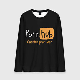 Мужской лонгслив 3D с принтом Porn hab Casting-producer в Екатеринбурге, 100% полиэстер | длинные рукава, круглый вырез горловины, полуприлегающий силуэт | adults | casting | inscription | logo | movies | producer | studio | кастинг | логотип | надпись | продюсер | студия | фильмы