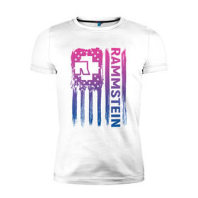 Мужская футболка премиум с принтом RAMMSTEIN в Екатеринбурге, 92% хлопок, 8% лайкра | приталенный силуэт, круглый вырез ворота, длина до линии бедра, короткий рукав | lindemann | rammstein | рамштайн | тилль линдеманн