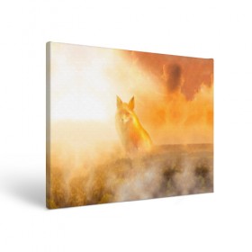 Холст прямоугольный с принтом Лисичка в тумане в Екатеринбурге, 100% ПВХ |  | Тематика изображения на принте: animals | forest | fox | арт | животное | лес | лиса | лисичка | облака | рисунок | рыжая лиса | туман