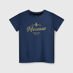 Детская футболка хлопок с принтом Москва в Екатеринбурге, 100% хлопок | круглый вырез горловины, полуприлегающий силуэт, длина до линии бедер | i love moscow | moscow | msc | москва | мск | патриот | россия | столица | я люблю москву