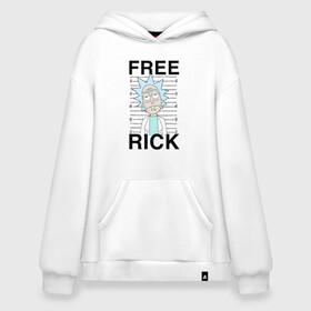 Худи SuperOversize хлопок с принтом Free Rick в Екатеринбурге, 70% хлопок, 30% полиэстер, мягкий начес внутри | карман-кенгуру, эластичная резинка на манжетах и по нижней кромке, двухслойный капюшон
 | Тематика изображения на принте: c 137 | morty | morty smith | portal | rick | rick and morty | rick sanchez | sanchez | smith | морти | морти смит | портал | рик | рик и морти | рик санчез | санчез | смит