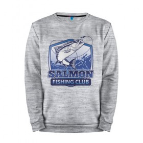 Мужской свитшот хлопок с принтом Salmon fishing club в Екатеринбурге, 100% хлопок |  | club | fish | fishing | fishing line | hook | salmon | spinner | water | блесна | вода | клуб | крючок | леска | лосось | рыба | рыбалка