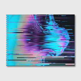 Альбом для рисования с принтом Abstract glitch art в Екатеринбурге, 100% бумага
 | матовая бумага, плотность 200 мг. | abstract | art | digital | distortion | glitch | абстракция | арт | глитч | глюк | искажение | искусство | ошибка | цифровое