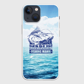 Чехол для iPhone 13 mini с принтом Marlin в Екатеринбурге,  |  | fin | fishing | fishing line | hook | marlin | ocean | spinner | water | блесна | крючок | леска | марлин | океан | плавник | рыбалка