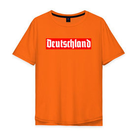 Мужская футболка хлопок Oversize с принтом DEUTSCHLAND в Екатеринбурге, 100% хлопок | свободный крой, круглый ворот, “спинка” длиннее передней части | rammstein | рамштайн