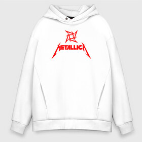 Мужское худи Oversize хлопок с принтом METALLICA в Екатеринбурге, френч-терри — 70% хлопок, 30% полиэстер. Мягкий теплый начес внутри —100% хлопок | боковые карманы, эластичные манжеты и нижняя кромка, капюшон на магнитной кнопке | metallica | metallica logo | rock | метал группа | металл | металлика логотип | музыка | рок | трэш метал | хеви метал