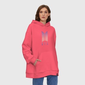 Худи SuperOversize хлопок с принтом BTS PINK в Екатеринбурге, 70% хлопок, 30% полиэстер, мягкий начес внутри | карман-кенгуру, эластичная резинка на манжетах и по нижней кромке, двухслойный капюшон
 | army | bangtan boys | beyond the scene | bts | k pop | kpop | love yourself | бтс | к поп