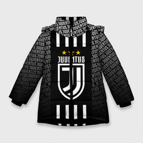 Зимняя куртка для девочек 3D с принтом JUVENTUS в Екатеринбурге, ткань верха — 100% полиэстер; подклад — 100% полиэстер, утеплитель — 100% полиэстер. | длина ниже бедра, удлиненная спинка, воротник стойка и отстегивающийся капюшон. Есть боковые карманы с листочкой на кнопках, утяжки по низу изделия и внутренний карман на молнии. 

Предусмотрены светоотражающий принт на спинке, радужный светоотражающий элемент на пуллере молнии и на резинке для утяжки. | 2019 | 2020 | cr7 | cristiano ronaldo | juve | juventus | juvi. | ronaldo | криро | криш | криштиано | криштиану | роналдо | роналду | футбольная | юве | ювентус | юви