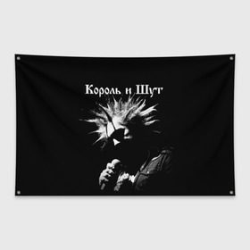 Флаг-баннер с принтом Король и Шут + Анархия (спина) в Екатеринбурге, 100% полиэстер | размер 67 х 109 см, плотность ткани — 95 г/м2; по краям флага есть четыре люверса для крепления | киш | король и шут | михаил горшенев