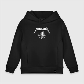 Детское худи Oversize хлопок с принтом METALLICA в Екатеринбурге, френч-терри — 70% хлопок, 30% полиэстер. Мягкий теплый начес внутри —100% хлопок | боковые карманы, эластичные манжеты и нижняя кромка, капюшон на магнитной кнопке | metallica | metallica logo | rock | метал группа | металл | металлика логотип | музыка | рок | трэш метал | хеви метал