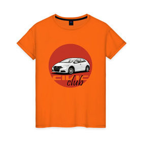 Женская футболка хлопок с принтом Honda Civic club в Екатеринбурге, 100% хлопок | прямой крой, круглый вырез горловины, длина до линии бедер, слегка спущенное плечо | 9gen | civic | generation | honda | nine | девять | поколение | хонда | цивик