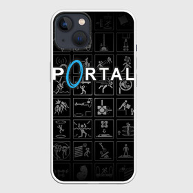 Чехол для iPhone 13 с принтом Portal icons в Екатеринбурге,  |  | half life | головоломка | иконки | пиктограммы | портал | телепорт