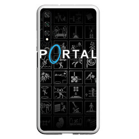 Чехол для Honor 20 с принтом Portal icons в Екатеринбурге, Силикон | Область печати: задняя сторона чехла, без боковых панелей | half life | головоломка | иконки | пиктограммы | портал | телепорт