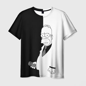 Мужская футболка 3D с принтом Гомер Симпсон в Екатеринбурге, 100% полиэфир | прямой крой, круглый вырез горловины, длина до линии бедер | homer simpson | simpsons | гомер симпсон | симпсоны