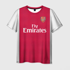 Мужская футболка 3D с принтом Arsenal home 19-20 в Екатеринбурге, 100% полиэфир | прямой крой, круглый вырез горловины, длина до линии бедер | arsenal | aubameyang | champions league | england | англия | арсенал | лига чемпионов | лондон | обамеянг | премьер лига