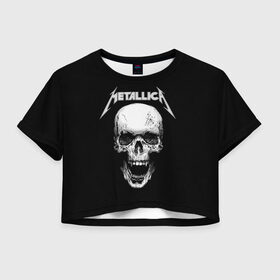 Женская футболка Cropp-top с принтом Metallica в Екатеринбурге, 100% полиэстер | круглая горловина, длина футболки до линии талии, рукава с отворотами | metalica | metallica | группа | джеймс хэтфилд | кирк хэмметт | ларс ульрих | метал | металика | металлика | миталика | музыка | роберт трухильо | рок | трэш | трэшметал | хард | хеви