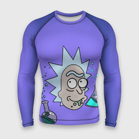 Мужской рашгард 3D с принтом Smart Rick в Екатеринбурге,  |  | c 137 | morty | morty smith | portal | rick | rick and morty | rick sanchez | sanchez | smith | морти | морти смит | портал | рик | рик и морти | рик санчез | санчез | смит