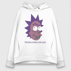 Женское худи Oversize хлопок с принтом Wubba lubba dub dub в Екатеринбурге, френч-терри — 70% хлопок, 30% полиэстер. Мягкий теплый начес внутри —100% хлопок | боковые карманы, эластичные манжеты и нижняя кромка, капюшон на магнитной кнопке | c 137 | morty | morty smith | portal | rick | rick and morty | rick sanchez | sanchez | smith | морти | морти смит | портал | рик | рик и морти | рик санчез | санчез | смит