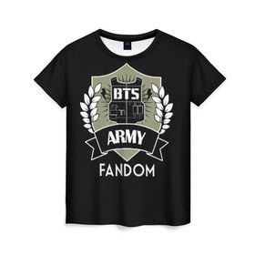 Женская футболка 3D с принтом BTS Army Fandom в Екатеринбурге, 100% полиэфир ( синтетическое хлопкоподобное полотно) | прямой крой, круглый вырез горловины, длина до линии бедер | army | bangtan boys | beyond the scene | boys | bts | chin | edm | emblem | fandom | fans | hieroglyphs | hip hop | jimin | k pop | logo | rainbow | rb | rm | south korean | армия | бойбенд | ви | джей хоуп | иероглифы | логотип | мальчики | радуга 